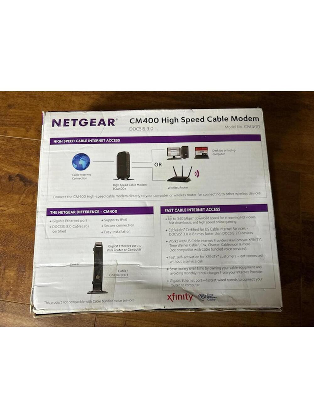 Netgear CM400 High Speed Cable Modem DOCSIS 3.0 - Picture 3 of 6